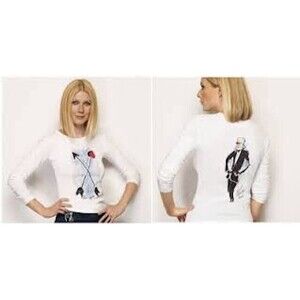 Karl Lagerfeld for Saks Breast Cancer "Key To The Cure" 2008 T Shirt SZ L/RARE